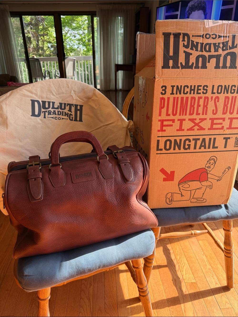 Duluth Trading Co Brown Leather Duffel Doctor Bag